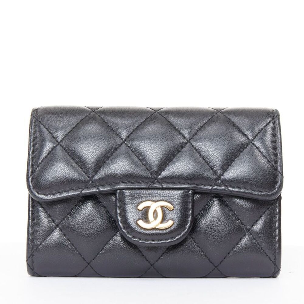 Chanel Black Leather Classic Flap CardHolder